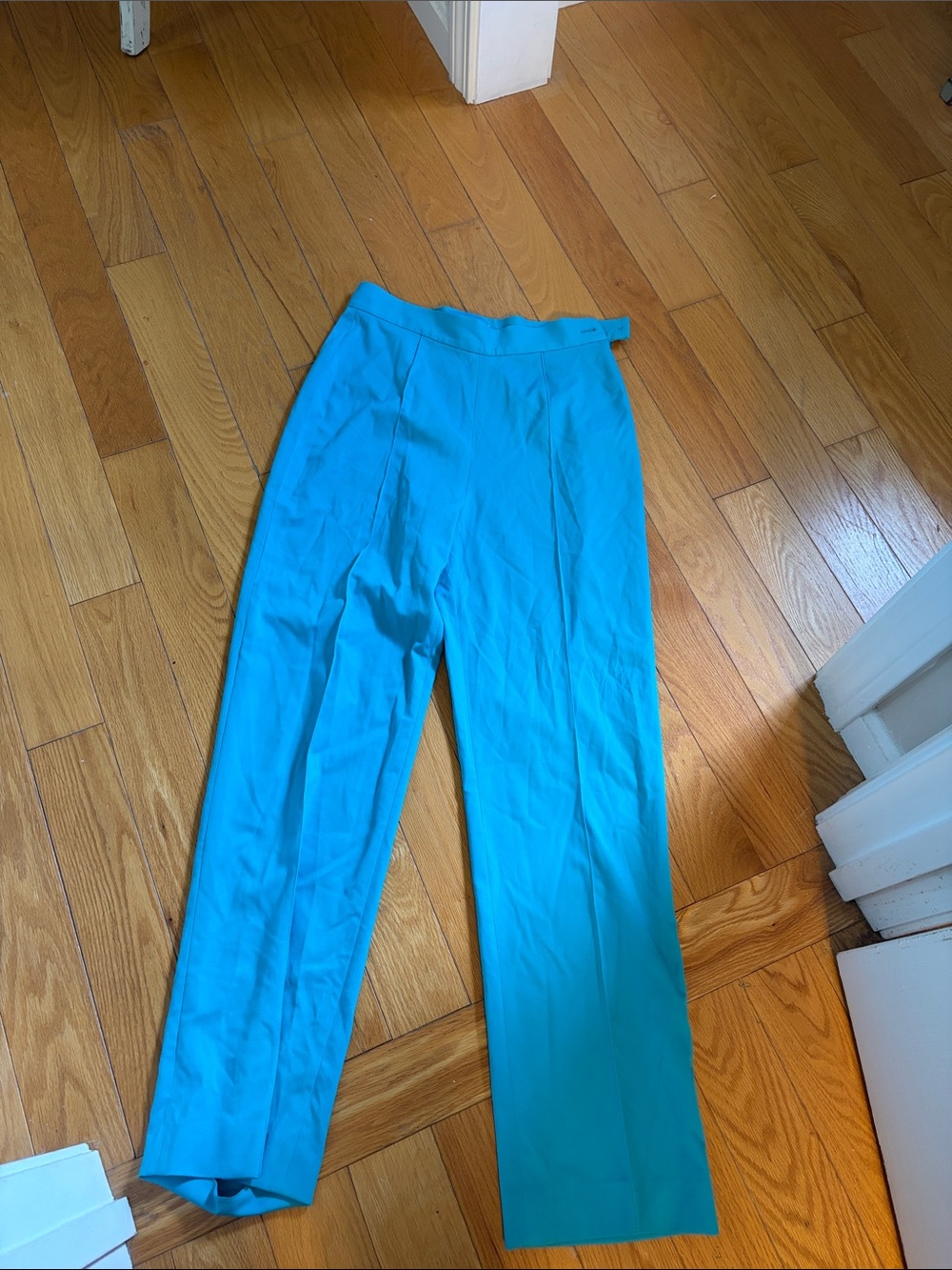 Balenciaga Turquoise Button-Front Trousers